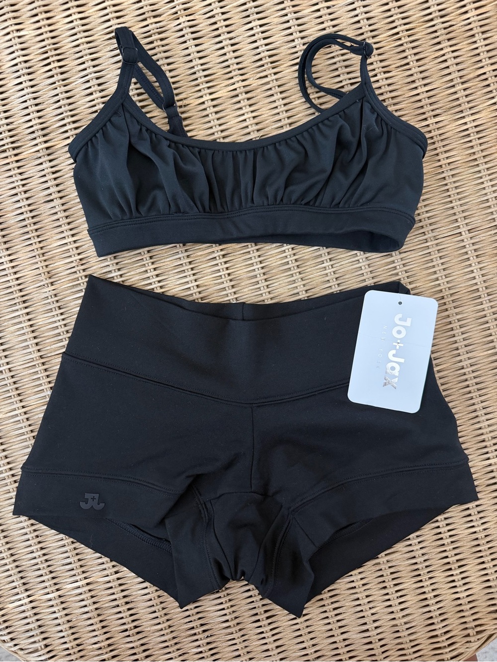 JO+JAX Black Dance Bralette & Bandit Shorts Set Size Adult XXS
